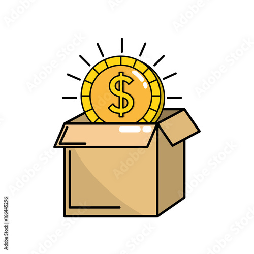 open box with coin cash money inside