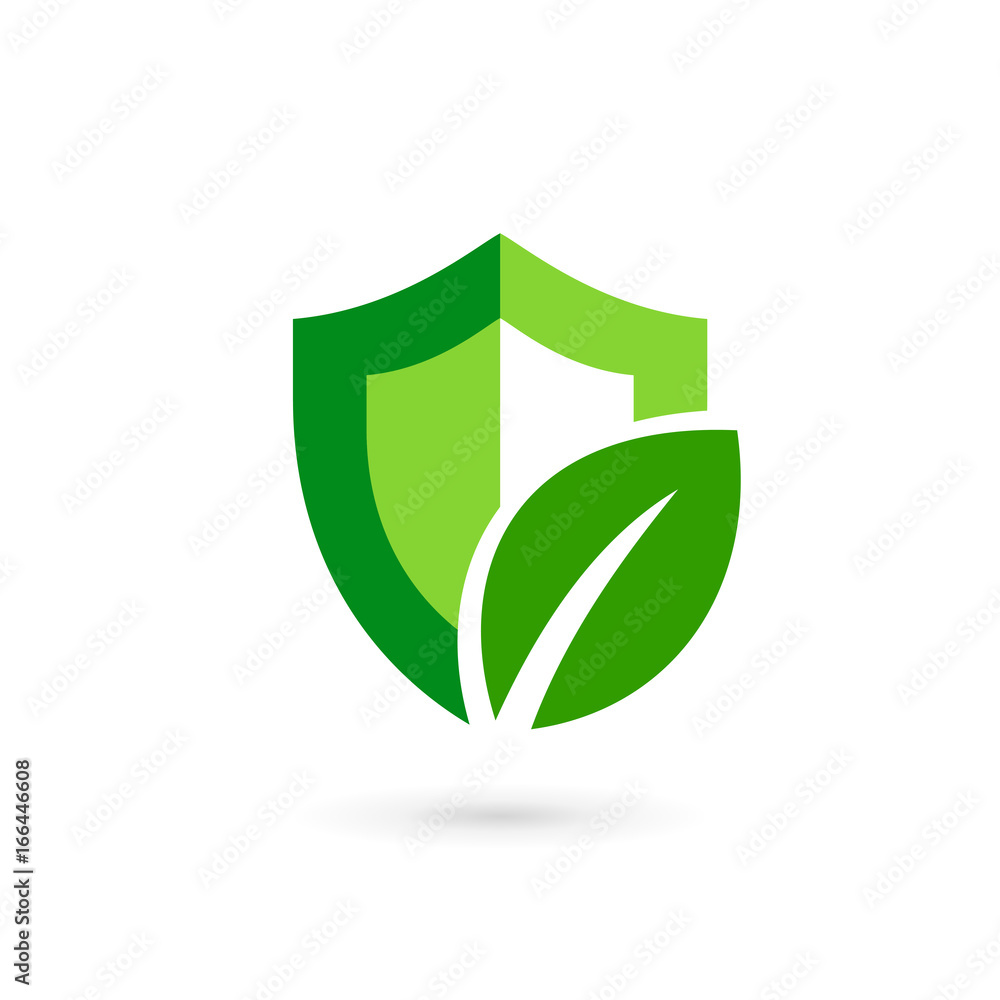 Eco leaves shield logo icon design template elements Eco leaves shield logo icon design template elements