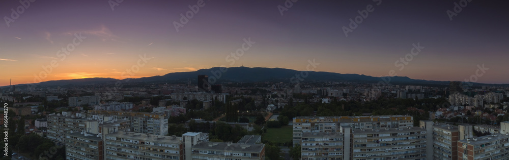 Zagreb skyline at sunrise