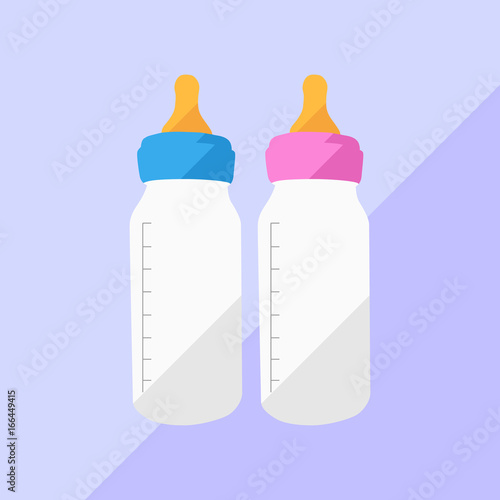 Baby_bottles_for_boy_and_girl_flat_illustration