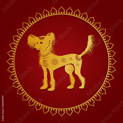 Chinese dog. Chinese zodiac symbol of 2018 year.