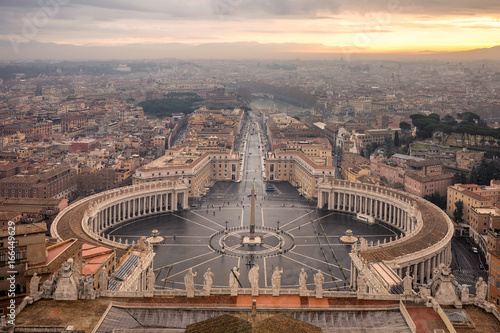 St. Peter's square in Vatican city view from St. Peter's Basilica's dome © RuslanKphoto