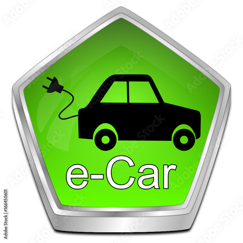 e-Car Button - 3D illustration