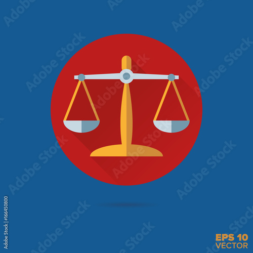 scales of justice flat design vector icon