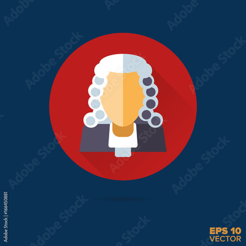 judge face flat design vector icon