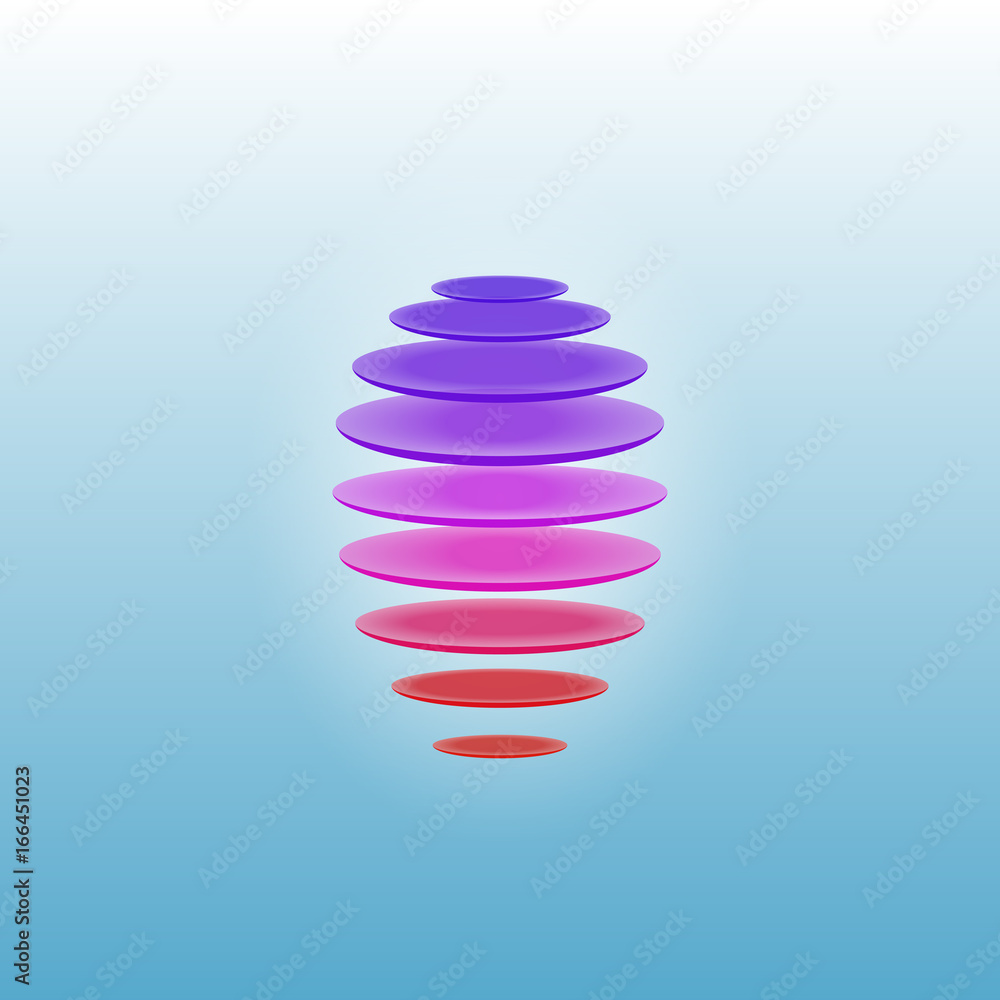 Abstract three-dimensional egg from plates Abstract three-dimensional egg from plates