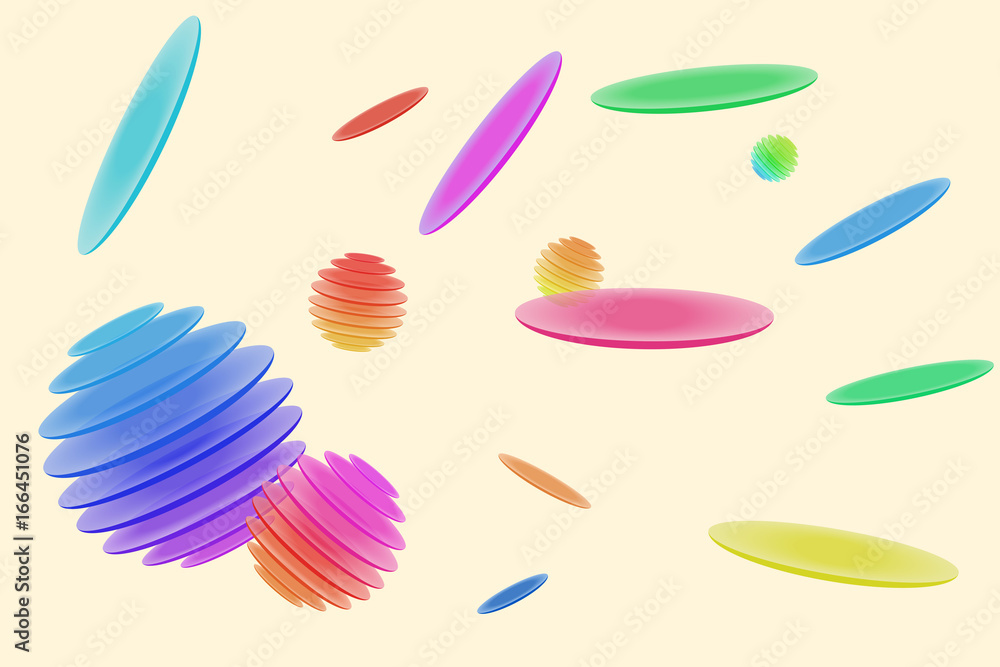 Abstract three-dimensional drawing with plates Abstract three-dimensional drawing with plates