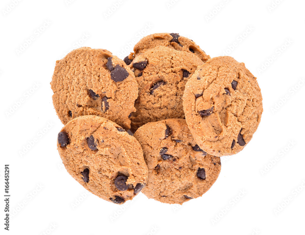 Coffee Chocochips cookies on white background Coffee Chocochips cookies on white background