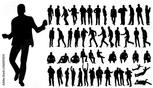 silhouette of men business, collection