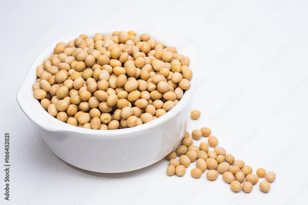 soy beans close up image on white background soy beans close up image on white background