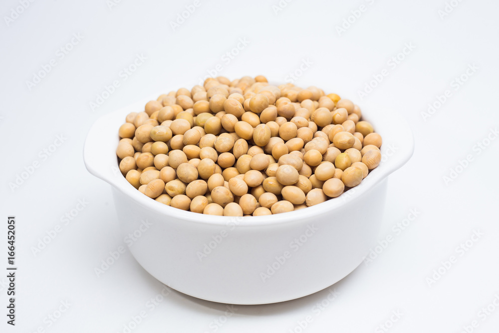 soy beans close up image on white background soy beans close up image on white background