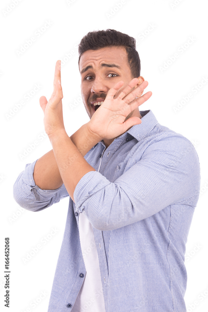 Scared young man Scared young man