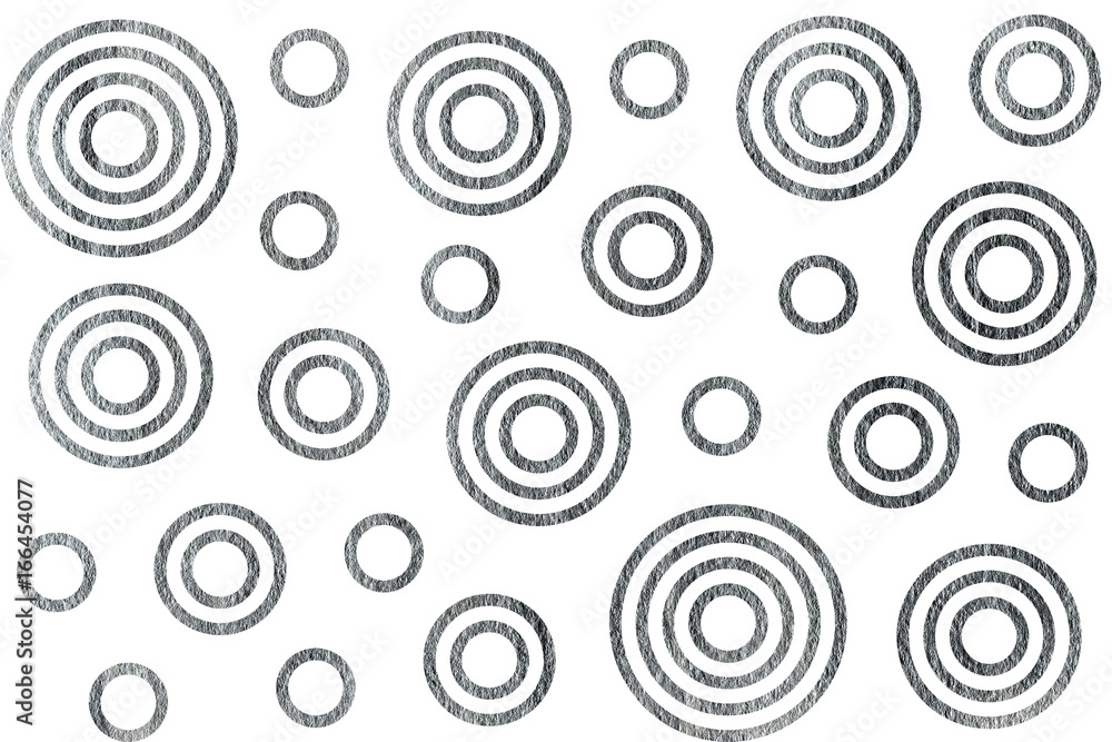 Silver painted circles pattern.