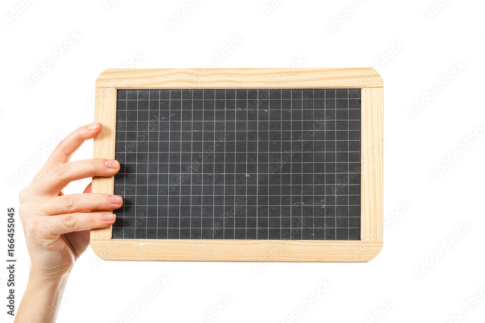 woman's hands holding a blackboard publicity woman's hands holding a blackboard publicity