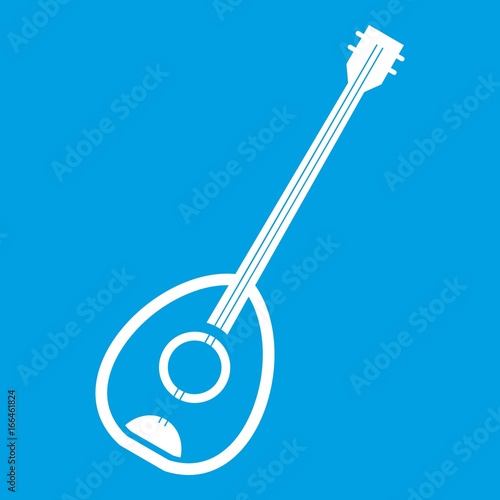 Saz turkish music instrument icon white