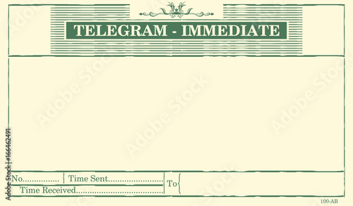 Blank telegram form. Flat vector. photo
