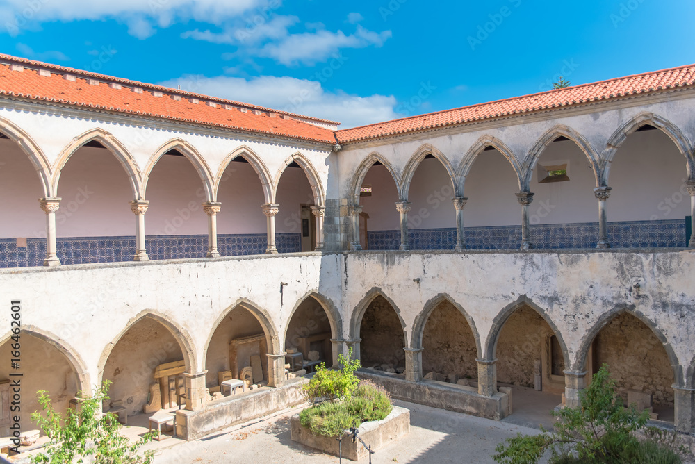     Tomar in Portugal, Convent of Christ, roman monastery, cloister 