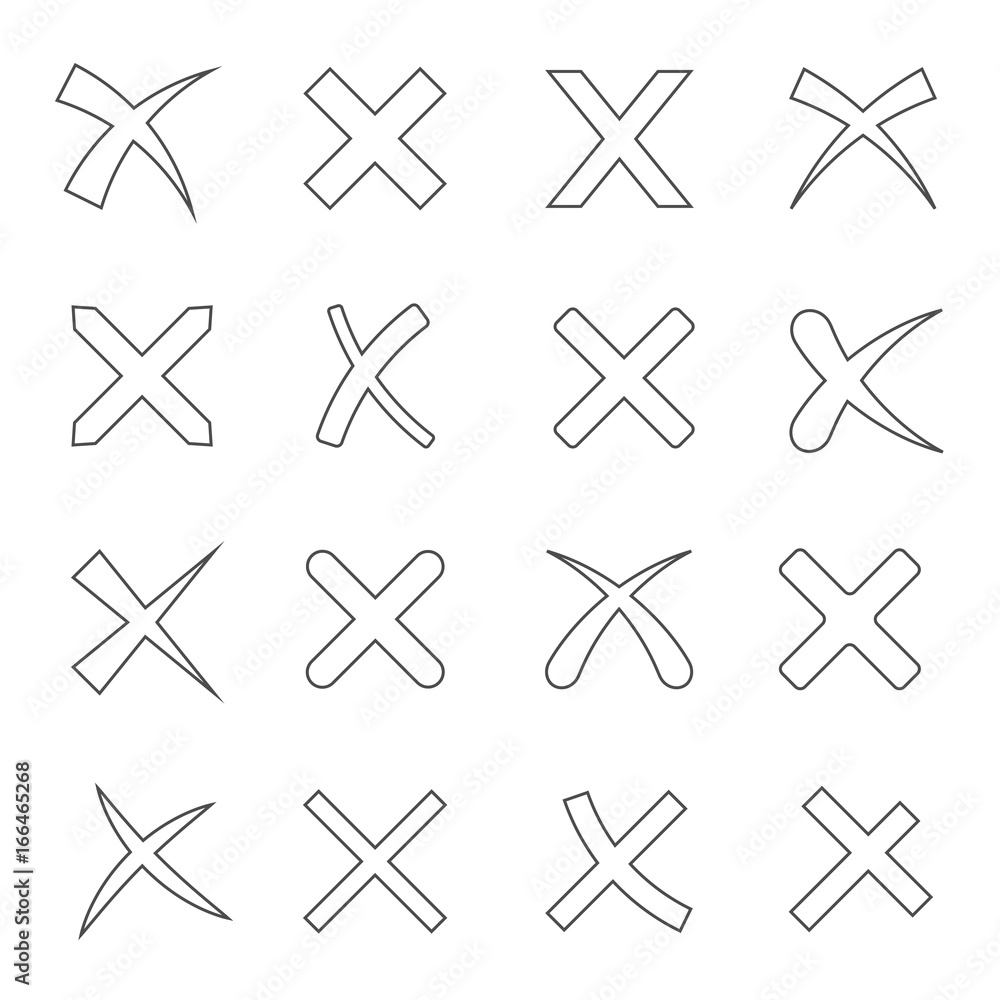 Cross outline set Cross outline set