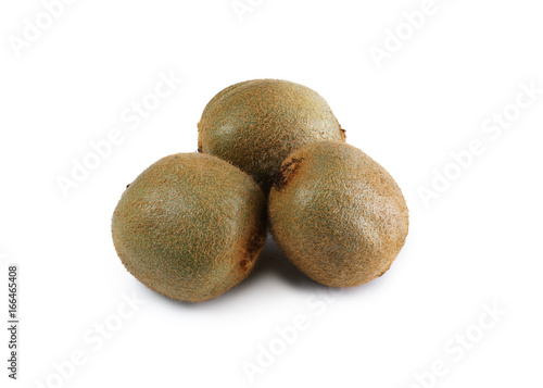 Ripe kiwi isolated on white background. Close-up.