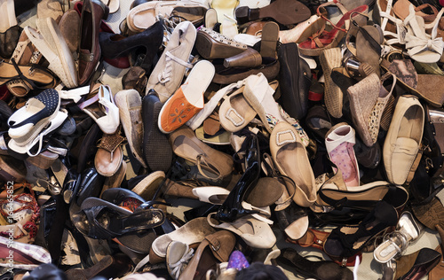 Wallpaper Mural woman shoes on sale in a street market Torontodigital.ca