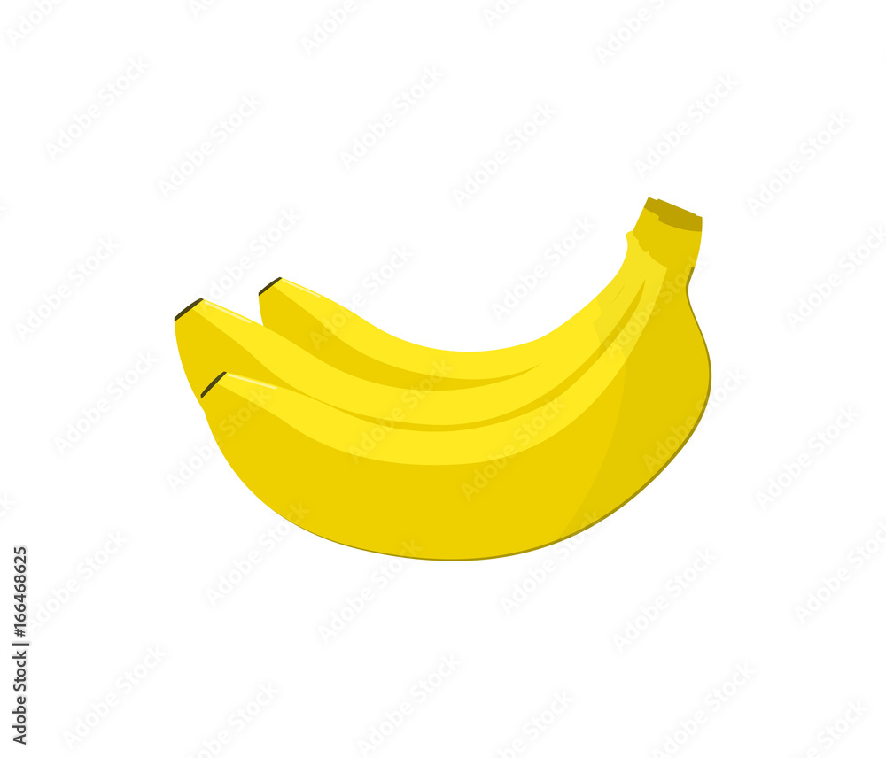 Fresh banana fruit isolated vector icon. Healthy lifestyle nutrition, natural food, fitness activity vector illustration.