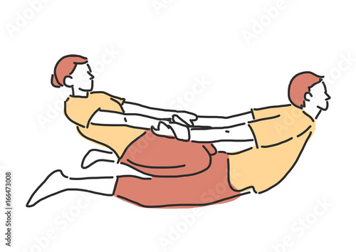 Spa and massage in variety poses. hand drawn. line drawing. vector illustration.