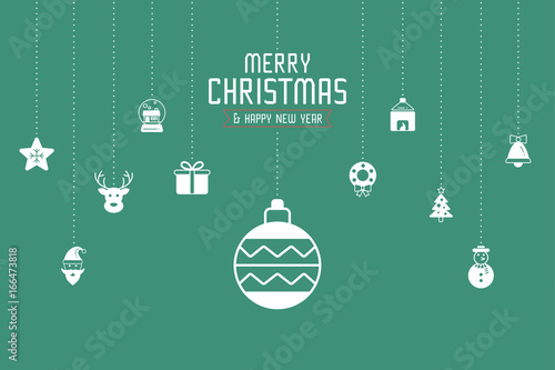 Christmas ornament icons for designs postcard  invitation  poster and others. Christmas elements modern design.
