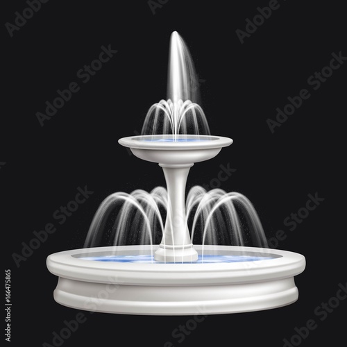Fountains Realistic Isolated Composition