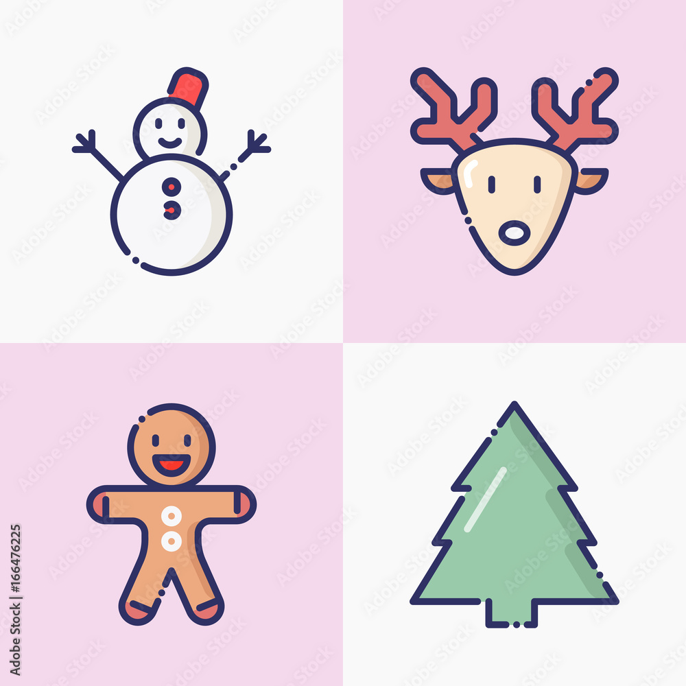 Christmas and New Year thin line symbols for web page, banner, invitation, greeting card, print media. Vector illustration. Christmas and New Year thin line symbols for web page, banner, invitation, greeting card, print media. Vector illustration.