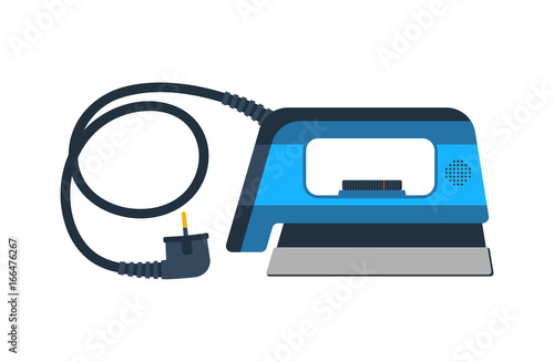 Electrical iron vector icon. Ironing electric appliance, home device, housework tool element isolated on white background.