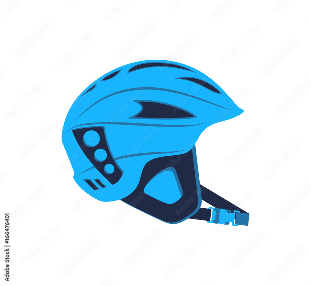 Naklejka premium Hiking safety helmet isolated vector icon. Outdoor activity, nature traveling equipment element.