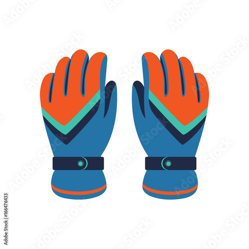 Climbing winter gloves isolated vector icon. Outdoor activity, nature traveling equipment element.