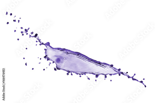 beautiful liquid splash purple color isolated on white backgroun