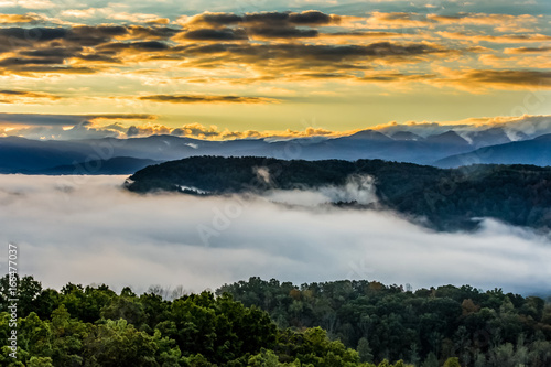 Early Sunrise at the Foot Hills mountains of Tennessee