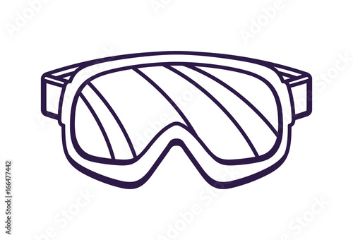Touristic safety goggles isolated vector icon. Outdoor activity, nature traveling equipment element.