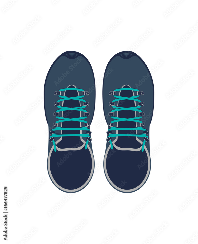 Trekking boots isolated vector icon. Outdoor activity, nature traveling equipment element.