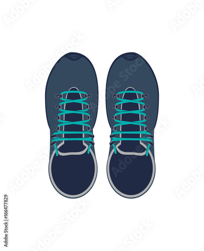 Trekking boots isolated vector icon. Outdoor activity, nature traveling equipment element.