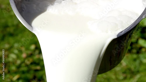 Latte versato in un secchio