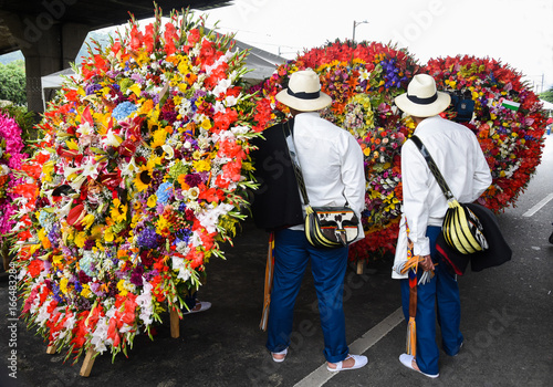 Medellin Colombia agosto 2015 Feria de las Flores desfile de silleteros photo