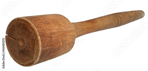 Fotografi Wooden potato masher isolated on white background