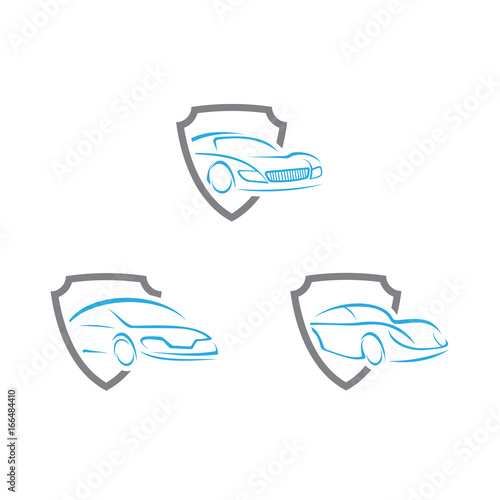 car shield, car insurance logo design