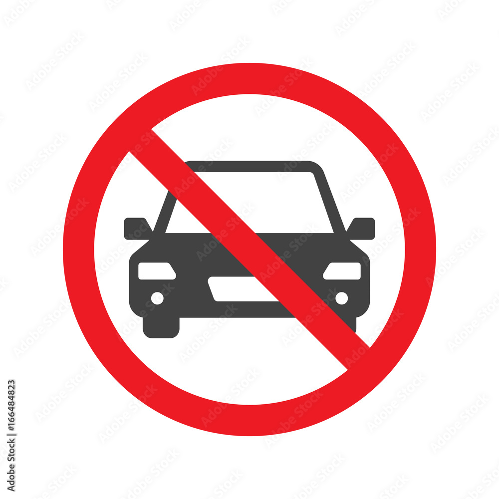 No car sign vector isolated No car sign vector isolated