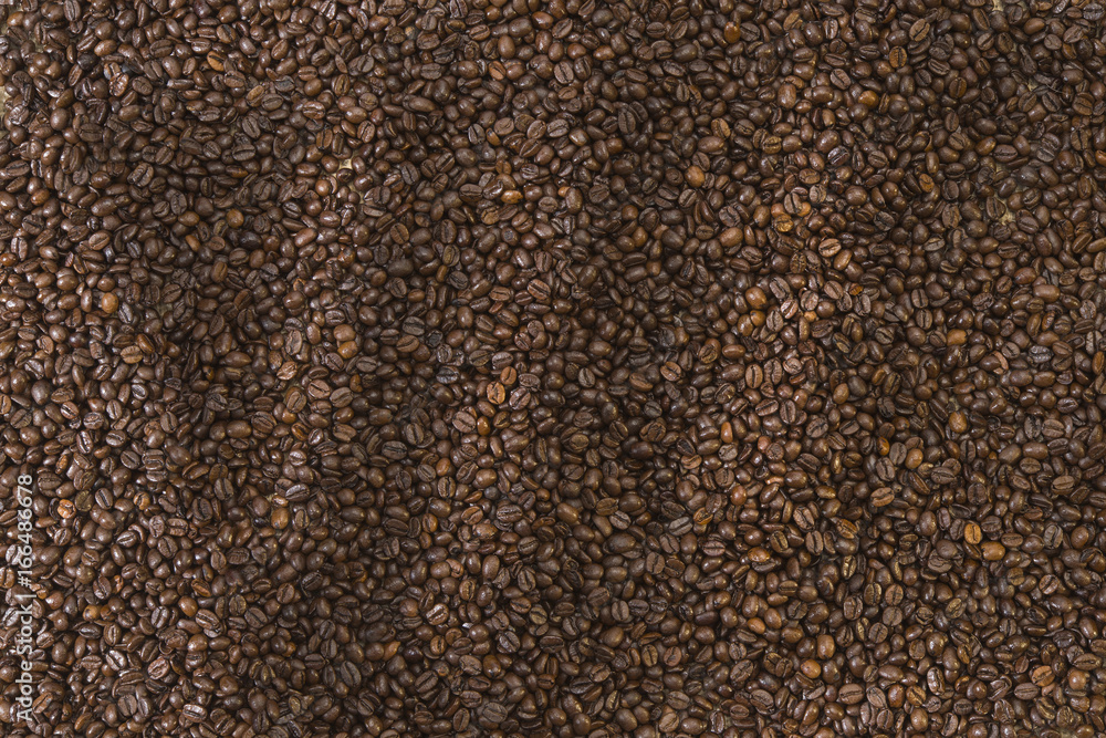 Roasted coffee beans.