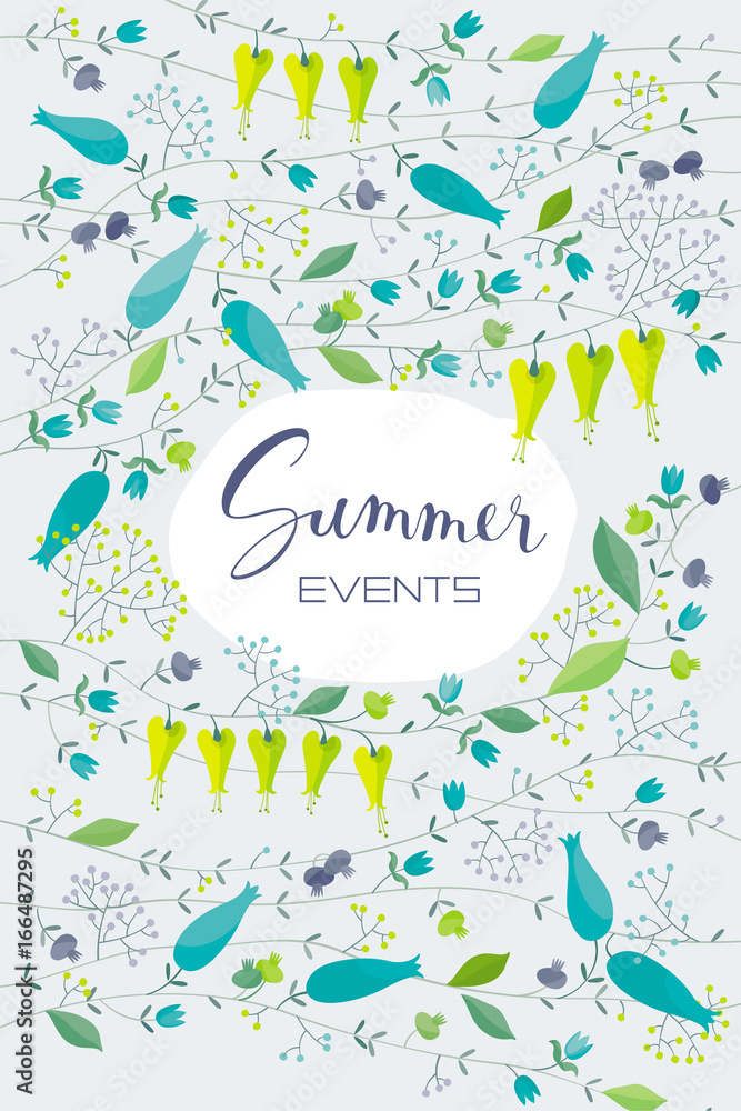 Flowers and herbs vector background Flowers and herbs vector background