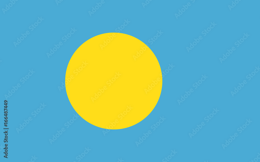 Official vector flag of Palau . Republic of Palau .