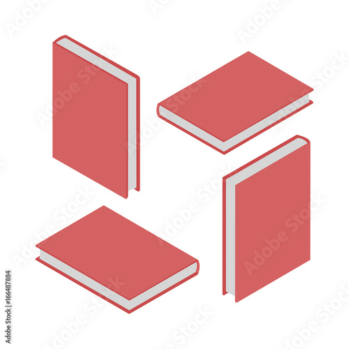 Set of 4 isometric books