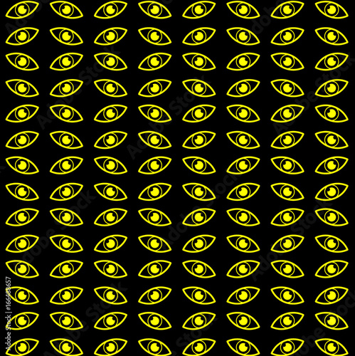 Eyes - vector pattern - yellow-black,