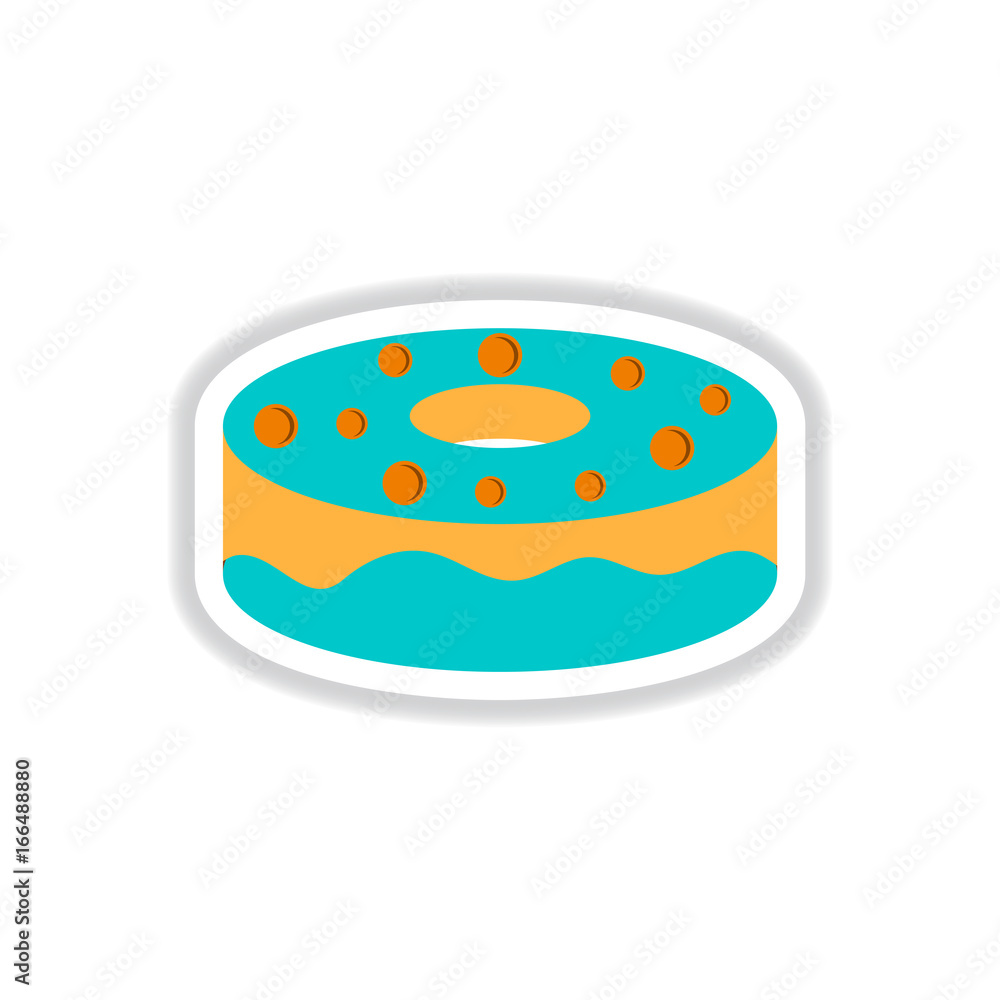 Vector illustration in paper sticker style donut Vector illustration in paper sticker style donut