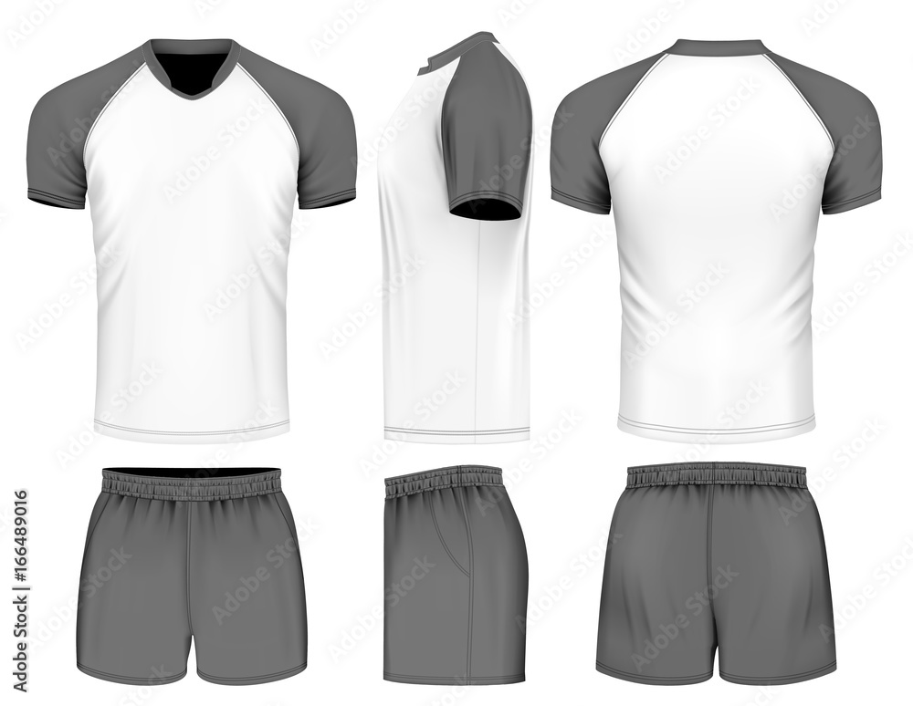 Rugby uniform jersey and shorts. Vector illustration. Stock Vector