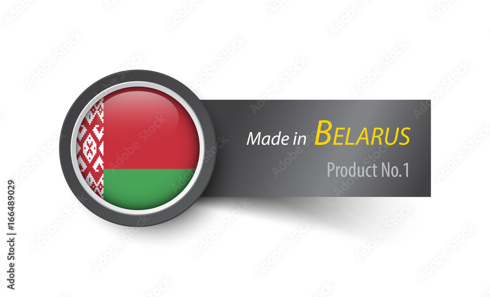 Flag icon and label with text made in Belarus Flag icon and label with text made in Belarus